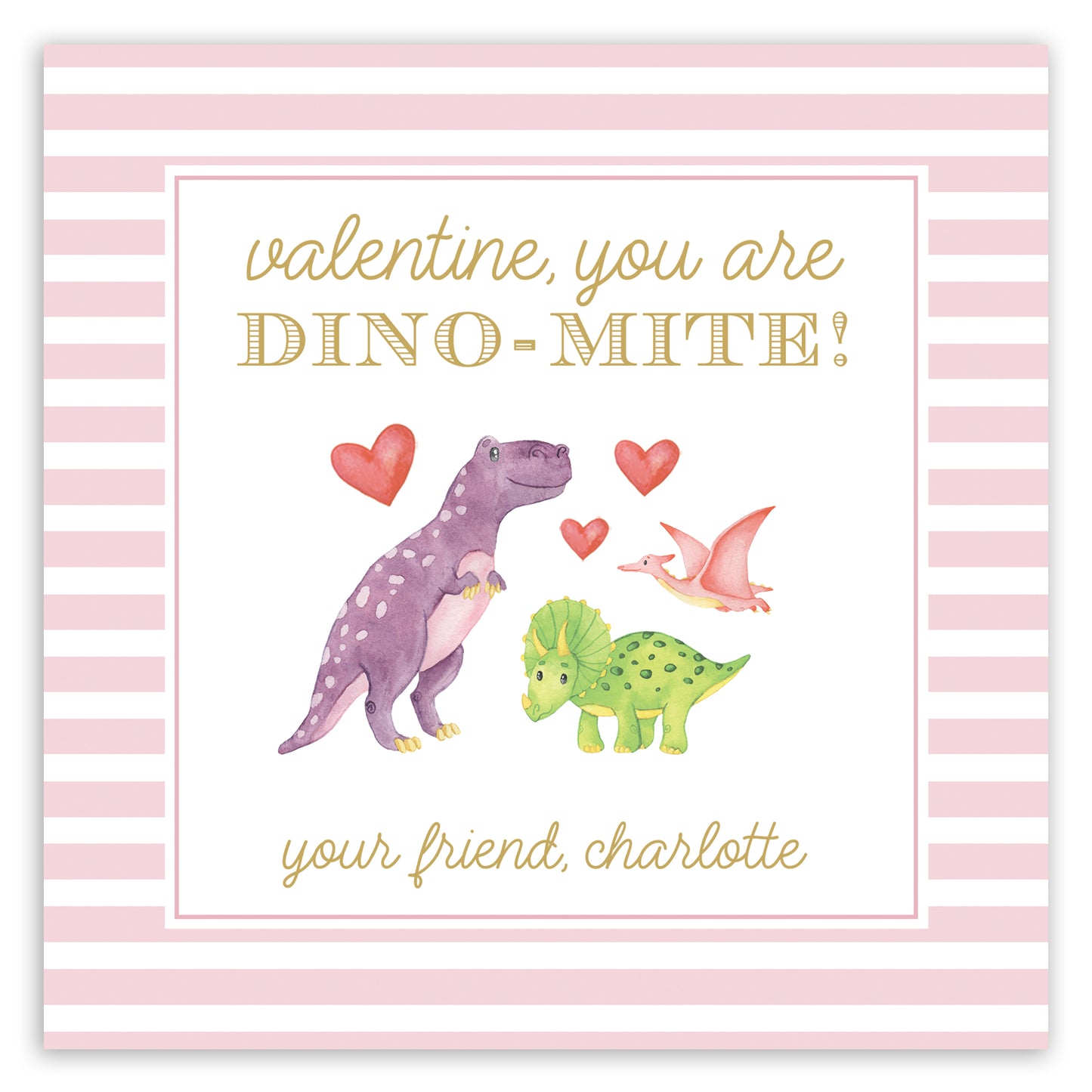 pink dino valentine printable