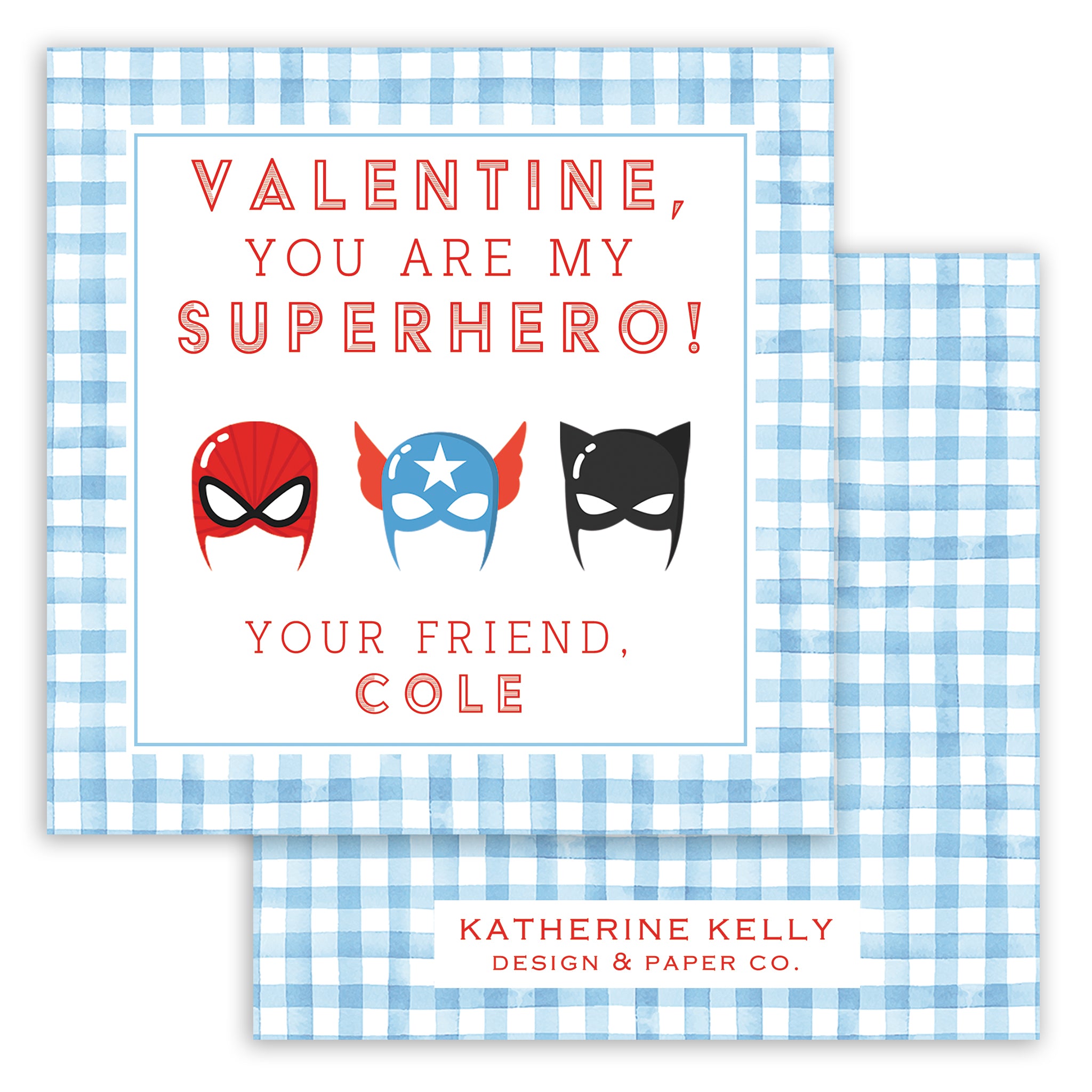 superhero valentine card