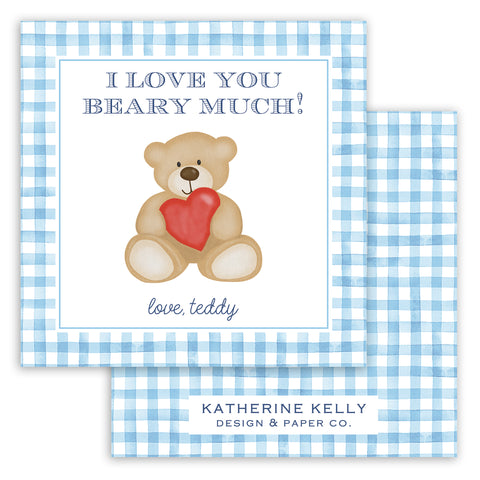 i love you beary much valentine card
