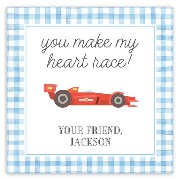 you make my heart race valentine card