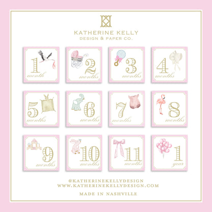 classic girl milestone cards