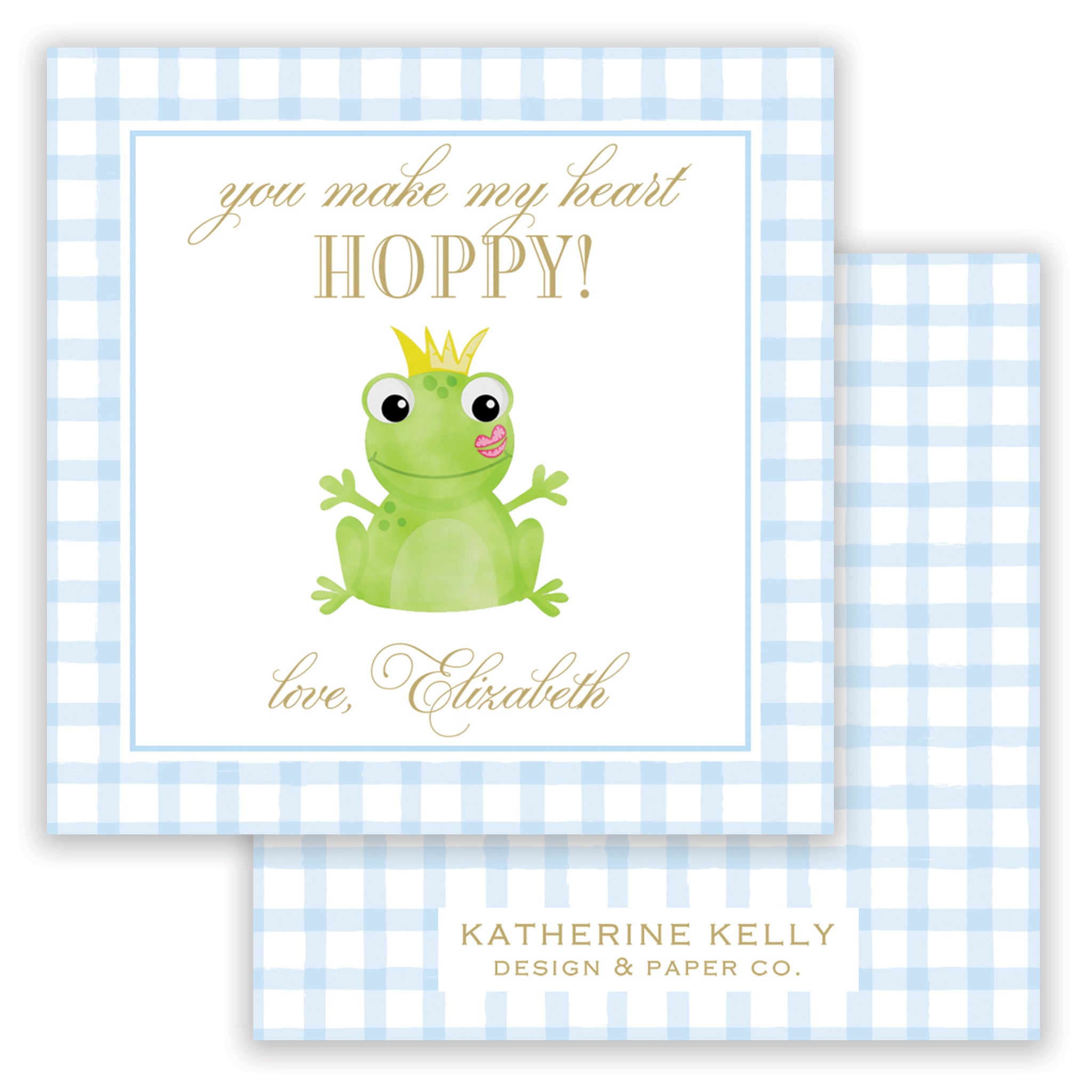 blue frog prince valentine card