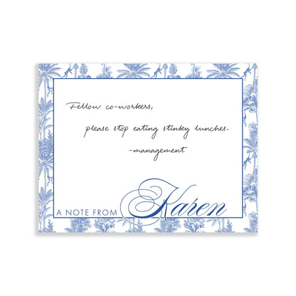 a note from karen notepad