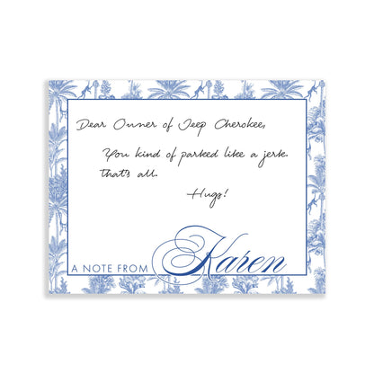 a note from karen notepad