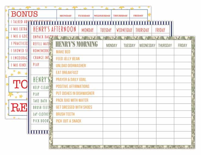 Create Routine Chart Own routine chart set - editable – Katherine Kelly Design